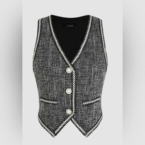 NWT Cider Monochrome Tweed Vest with Buttons
